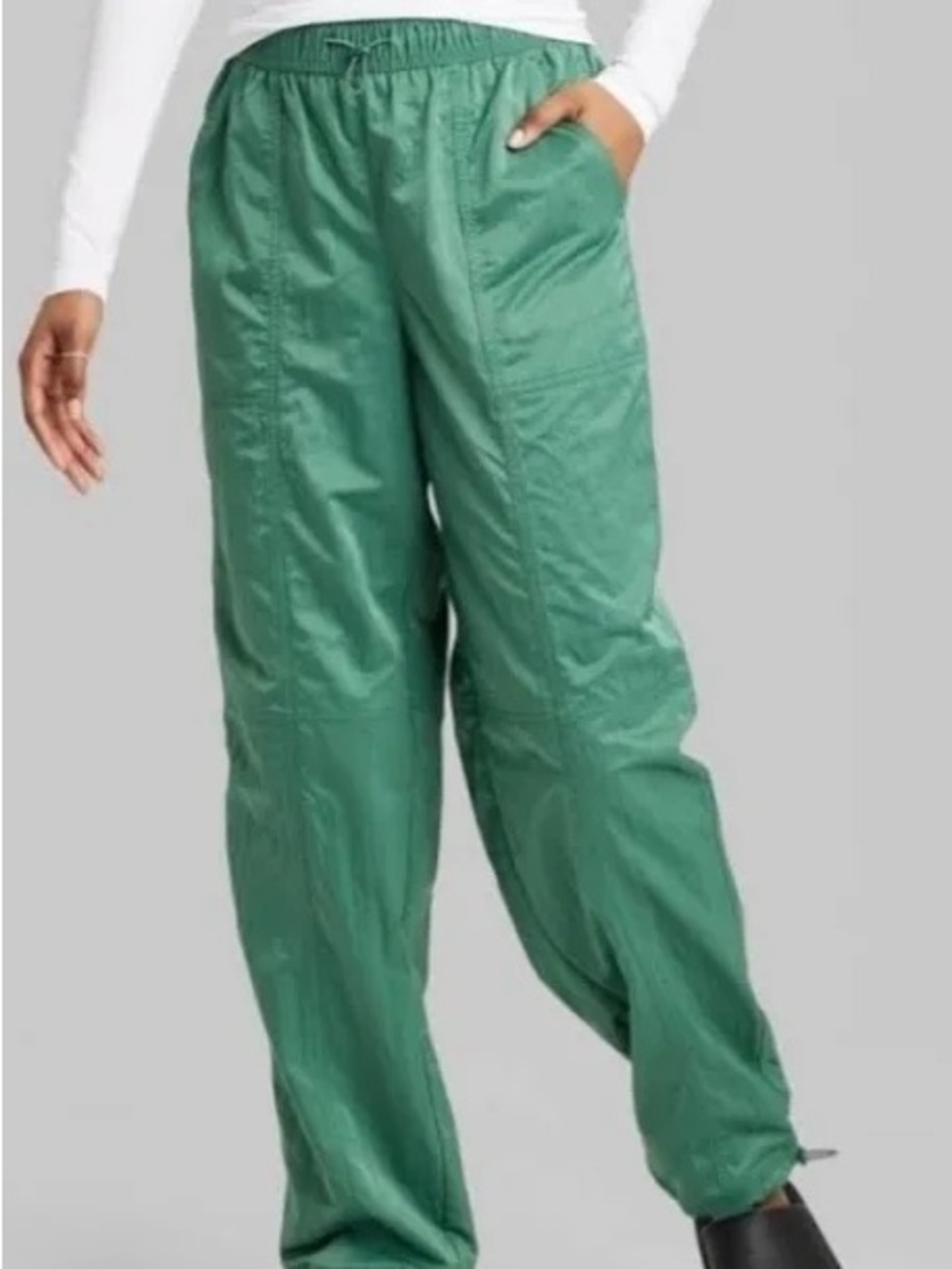 Wild Fable Emerald Green High-Rise Toggle Parachute Pants - Picture 1 of 8